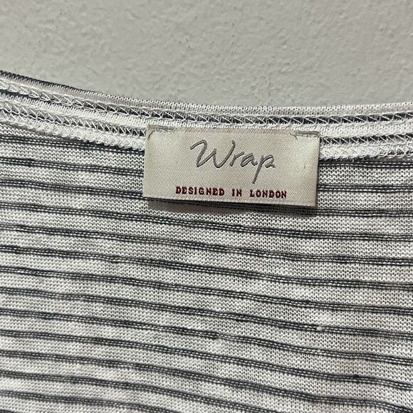 Wrap London Linen Tank Top Women’s US 6 UK 10 Blue White Striped Nautical Resort - Picture 3 of 7